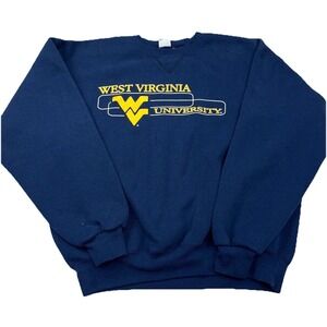 Vintage West Virginia Mountaineers Sweatshirt Men Large Crew Neck Sweater WVU O*